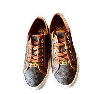 Michael Kors Brown and Gold Sneakers
